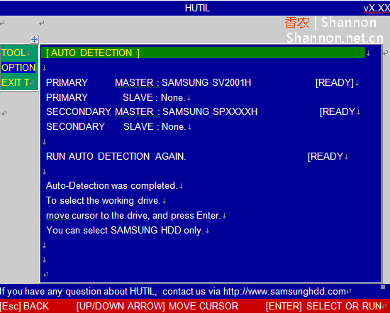 auto detection菜單
